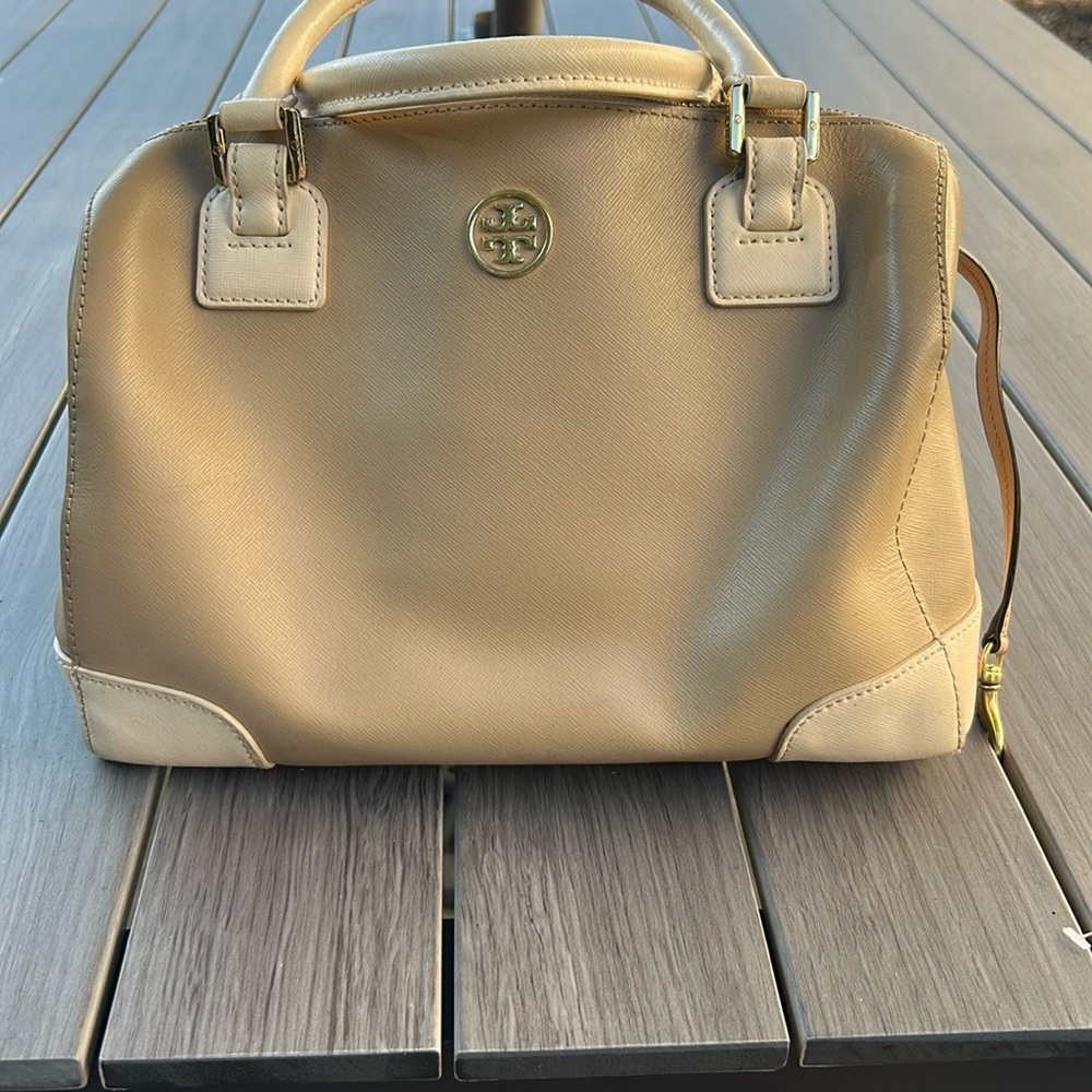 Tory Burch Tan and Cream Satchel